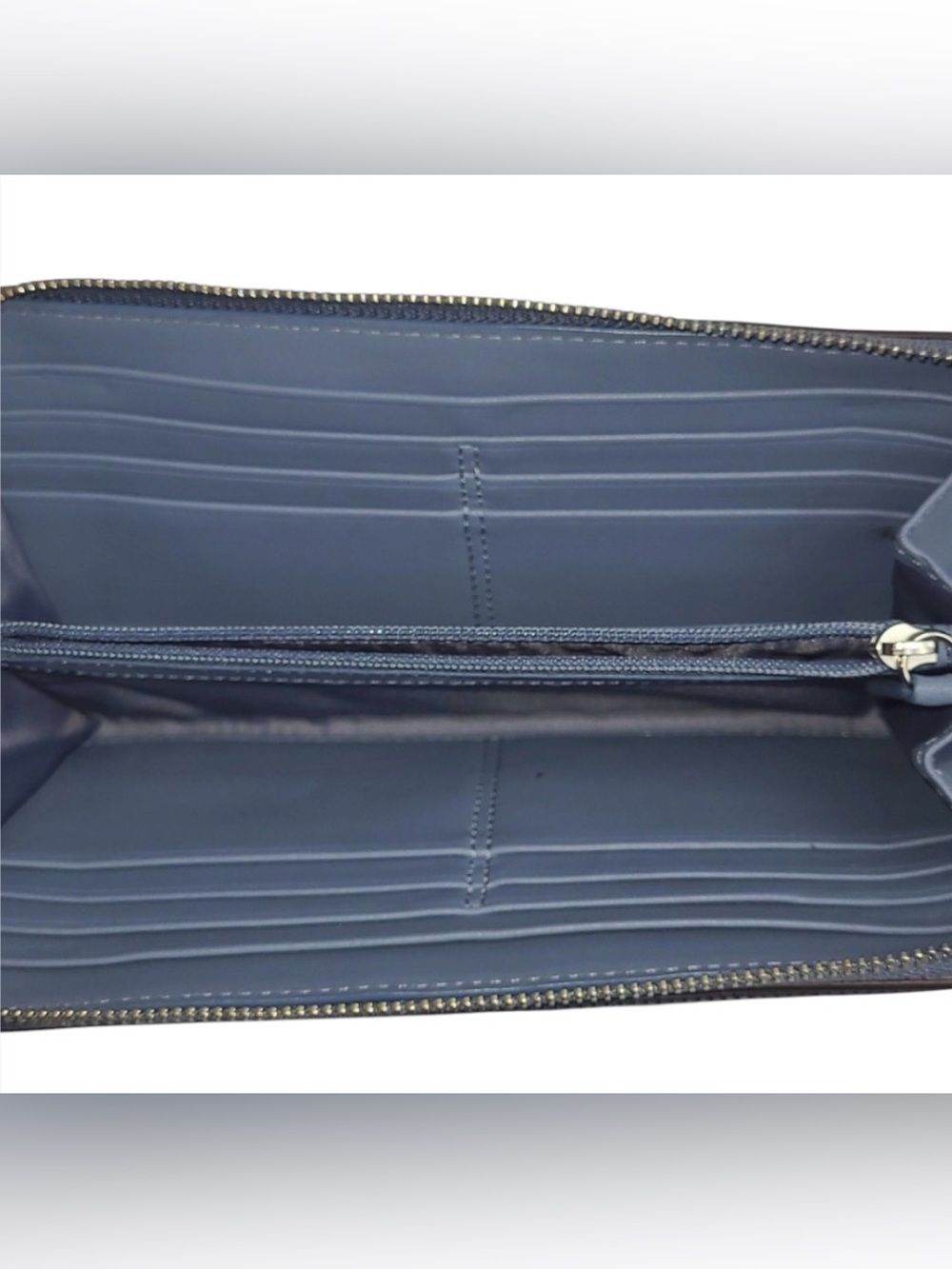 Coach Blue Leather Zip Wristlet Clutch NWT - Picture 2 of 4